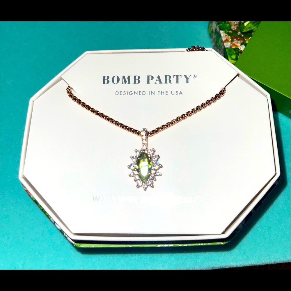 Bomb Party August Birthday necklace